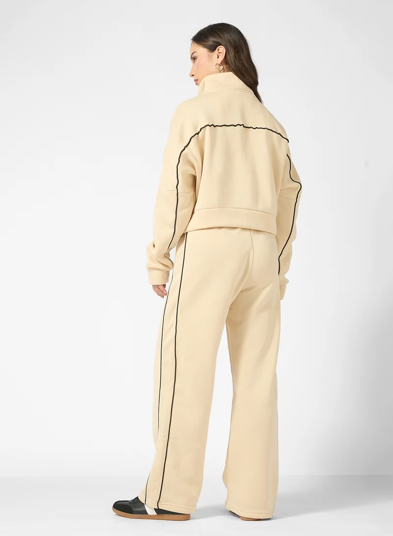 Ginger Zip Up Contrast Trim Detail Tracksuit