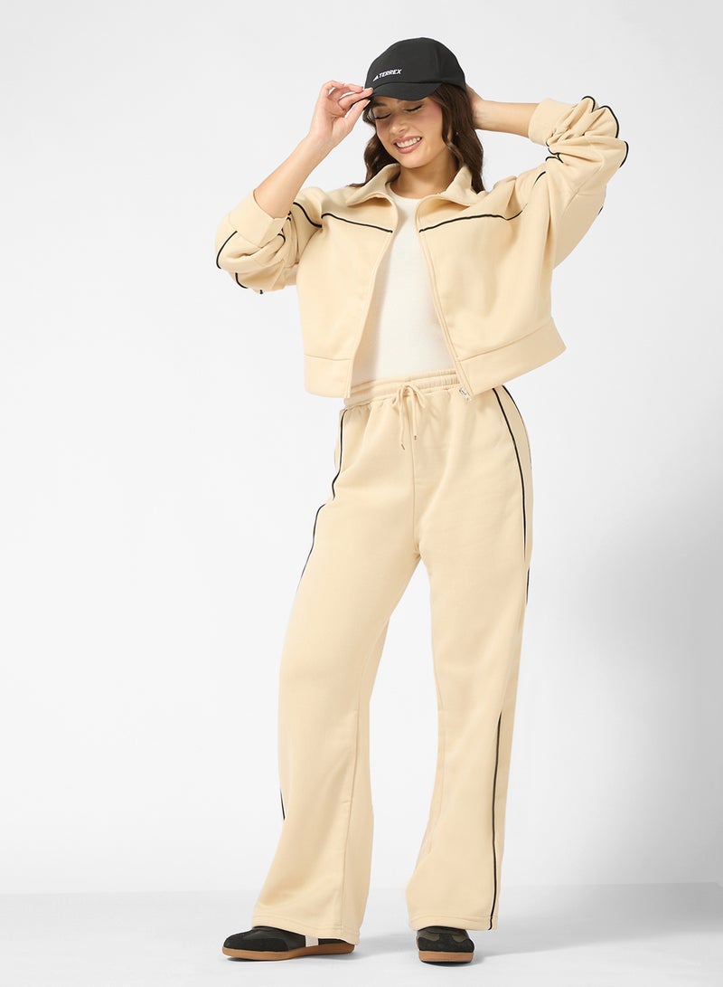 جينجر بدلة رياضية بسحاب وزخرفة متباينة - Image 5