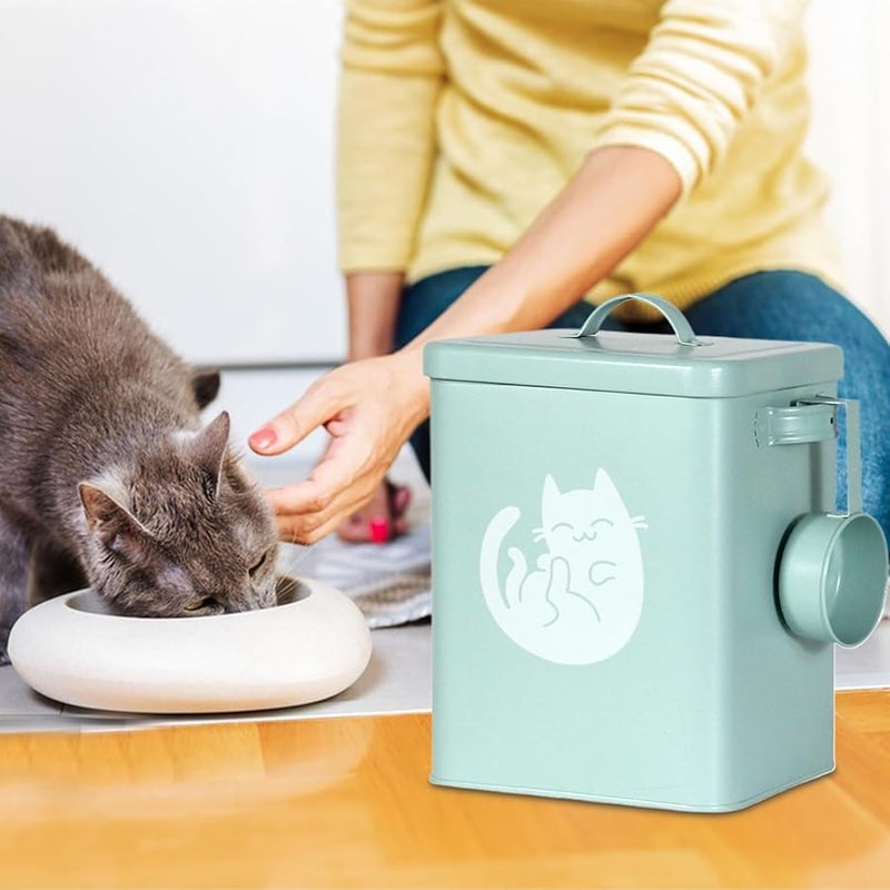 6 لتر حاوية تخزين طعام الحيوانات الأليفة محكمة الإغلاق مع ملعقة قياس مانعة للرطوبة - Image 4