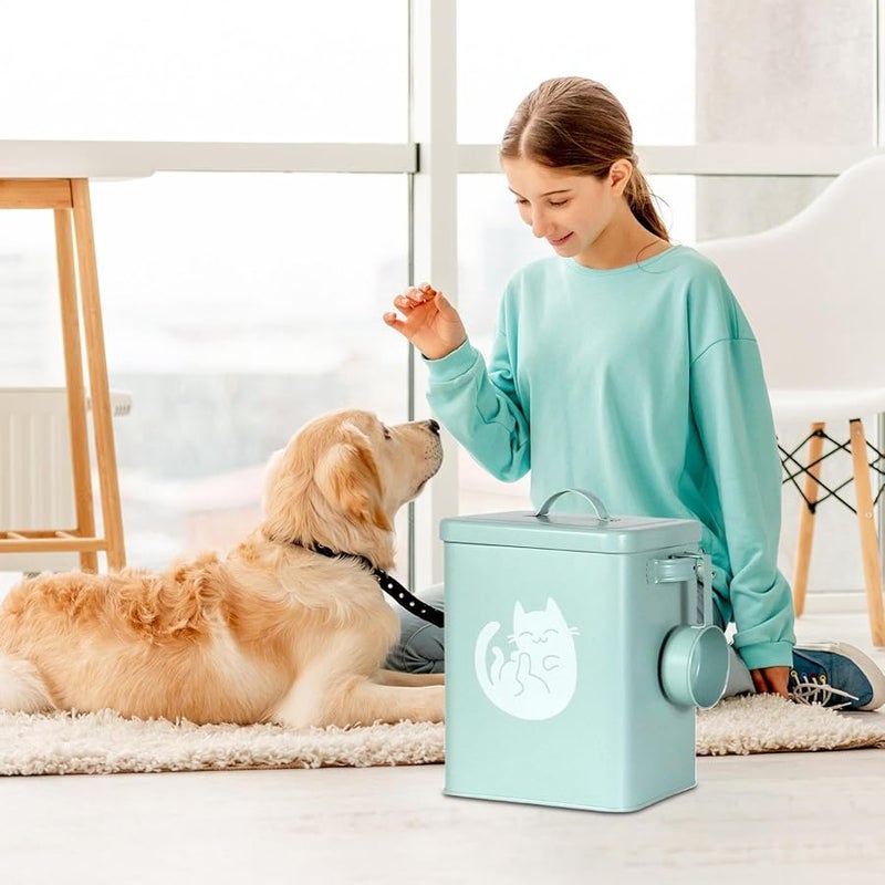 6 لتر حاوية تخزين طعام الحيوانات الأليفة محكمة الإغلاق مع ملعقة قياس مانعة للرطوبة - Image 3