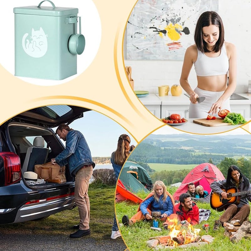 6 لتر حاوية تخزين طعام الحيوانات الأليفة محكمة الإغلاق مع ملعقة قياس مانعة للرطوبة - Image 5