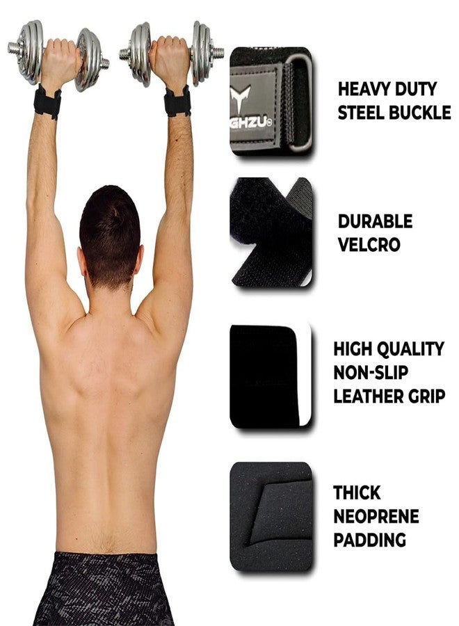YAGHZU Weight Lifting Grips with Wrist Straps - Non Slip Lifting Straps for Weightlifting, Deadlifting, Powerlifting and Pull Ups, Padded Weight Lifting Gloves with Deadlift Straps for Women and Men - Image 2