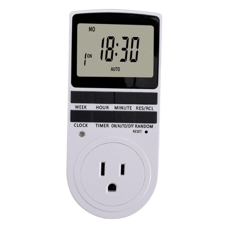 Programmable Digital Timer Outlet with Large LCD Screen Energy Saving Cycle Timer Switch - Image 1