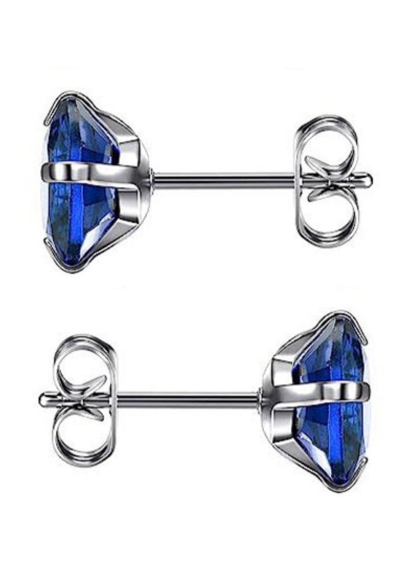 Soko Mesh 5 Pairs Hypoallergenic Stud Earrings Set, 316L Stainless Steel Cubic Zirconia Earrings, Durable CZ Earrings for Sensitive Ears, 3-8mm Steel Color, Non-Tarnish Jewelry  - Image 5