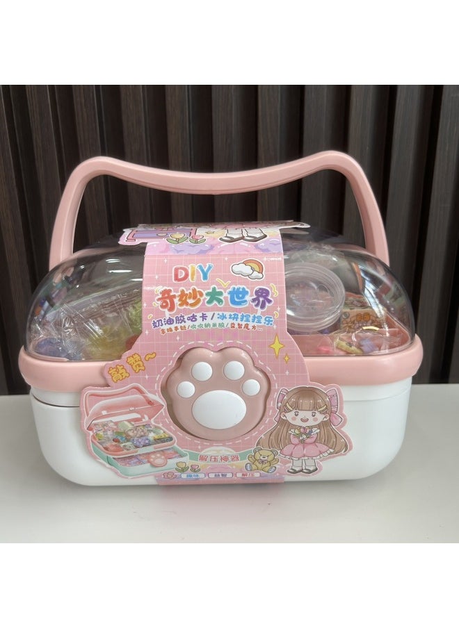Leico Premium Upgrade Goo Card Suitcase Hand Account Sticker Notebook Stationery Cream Glue Gift Box Children's Toys-Color:Caike Premium Cat Claw Cream Glue Guka Ice Cube Decompression White