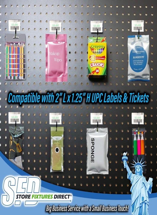 STORE FIXTURES DIRECT Pegboard Label Holder, Scannable UPC Ticket Display with Slot for Peg Wall, 2" L x 1.25" H, 20 Pack - Image 2
