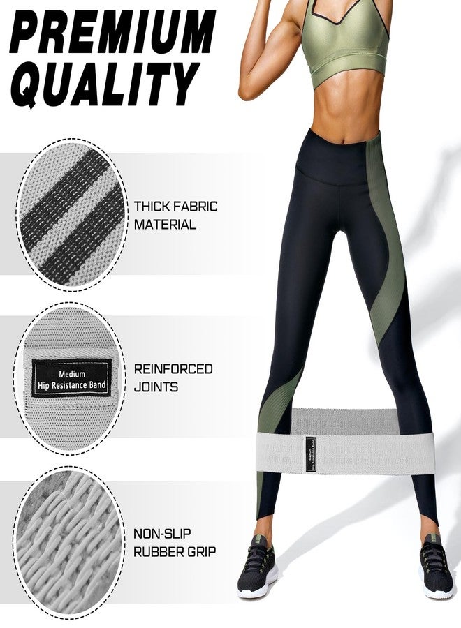 Bunnycool 24 Pcs Fabric Resistance Bands for Working Out Strength Exercise Bands for Women Men Resistance Loop for Legs and Butt, Yoga, Pilates, Rehab, Fitness and Home (Gray,Medium Resistance) - Image 3