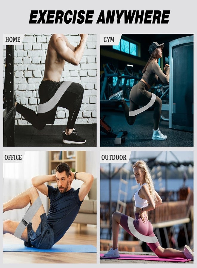 Bunnycool 24 Pcs Fabric Resistance Bands for Working Out Strength Exercise Bands for Women Men Resistance Loop for Legs and Butt, Yoga, Pilates, Rehab, Fitness and Home (Gray,Medium Resistance) - Image 5