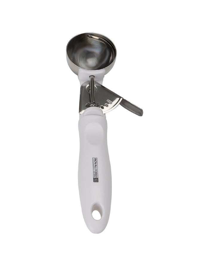 Royalford ice cream scoop stainless steel premium quality strong ABS handle 23.4x5.2 cm Silver/Marble Handle - Image 2