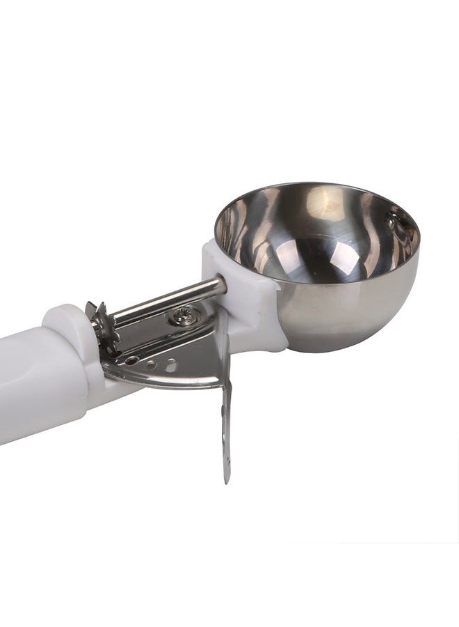 Royalford ice cream scoop stainless steel premium quality strong ABS handle 23.4x5.2 cm Silver/Marble Handle - Image 3