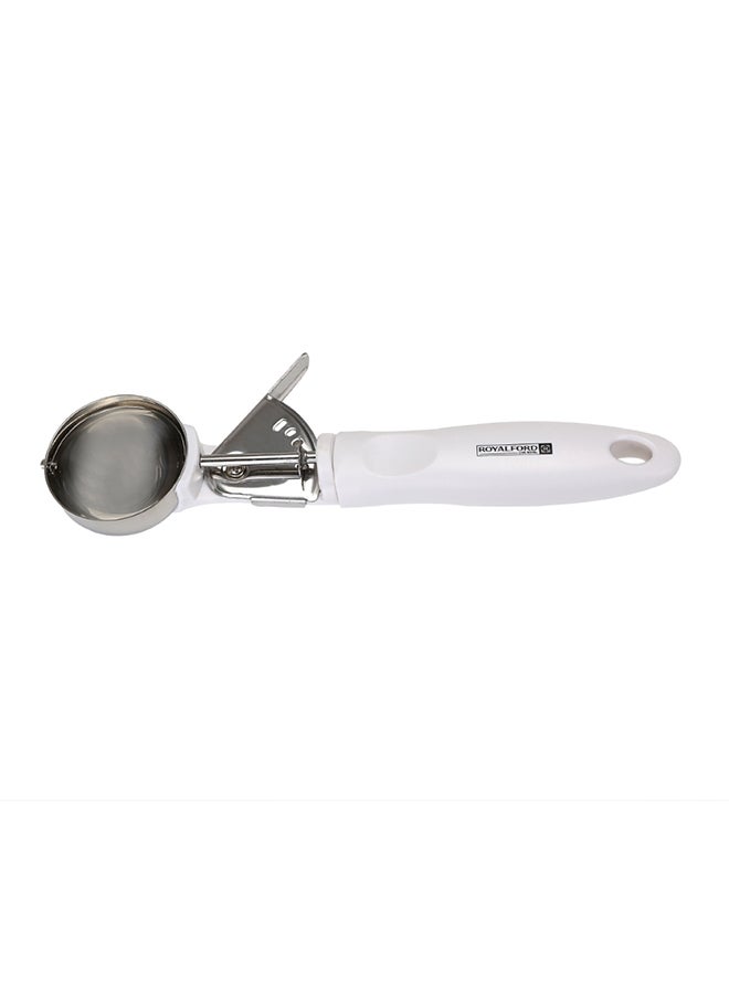 Royalford ice cream scoop stainless steel premium quality strong ABS handle 23.4x5.2 cm Silver/Marble Handle - Image 1