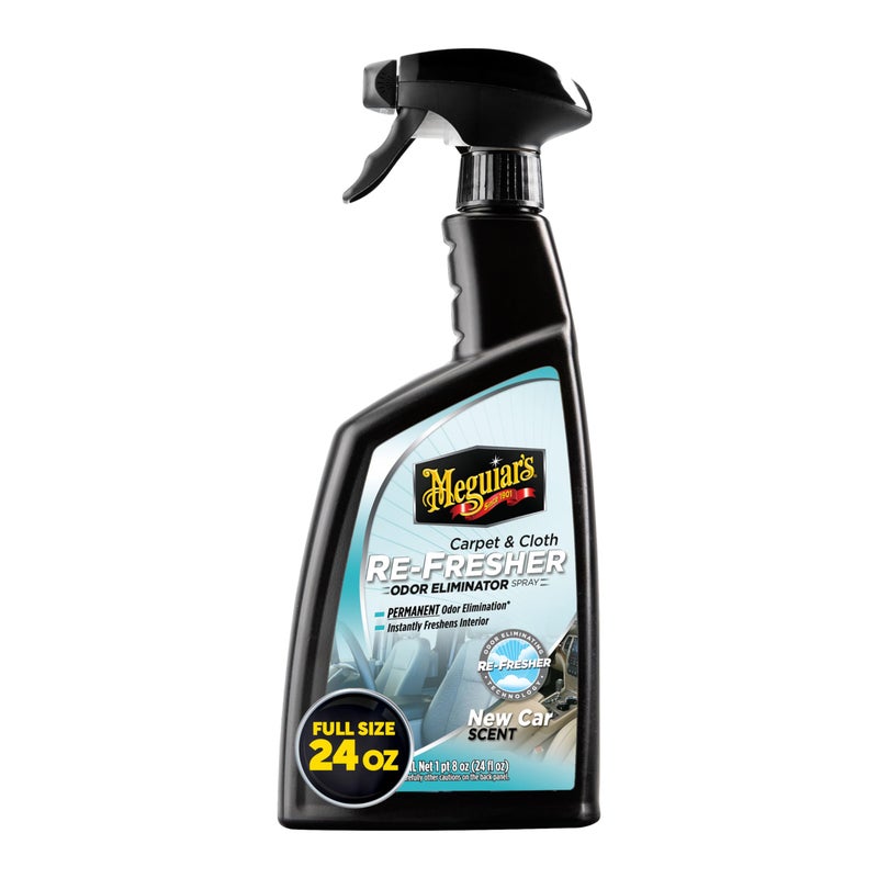 Meguiars بخاخ مزيل الروائح من ميغوايرز للسجاد والقماش - مزيل روائح الأقمشة الداخلية - يقضي على الروائح بشكل دائم - ينعش الأقمشة في سيارتك - سهل الاستخدام برذاذ الزناد 24 أونصة