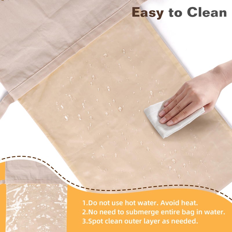 LDJRCP Reusable Beeswax Bread Bags for Sourdough Baking (2 Pack) XL - Organic Cotton Beeswax sourdough bread bags, Eco-Friendly, Freezer-Safe, Keep Homemade Bread Fresh, Food-Storage Bag - Image 5