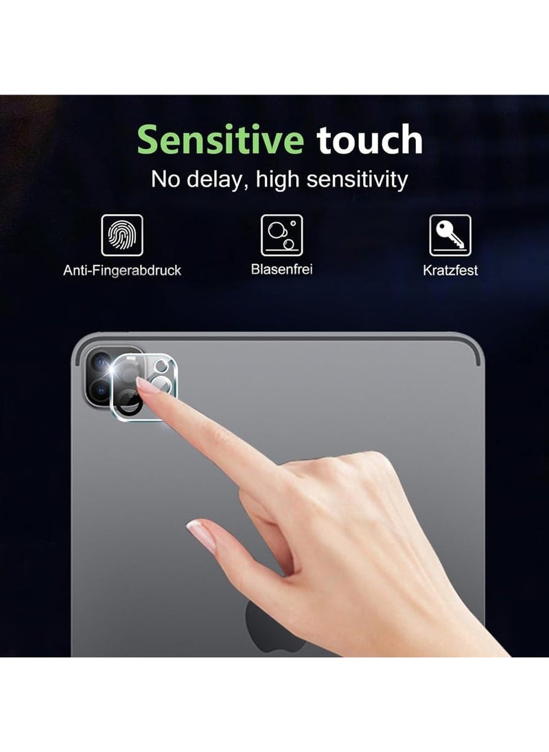 2+2 Screen Protector Compatible with iPad Pro 13 (2024, 7th Generation) with Camera Lens Protector, Tempered Glass Film HD Anti-Scratch
