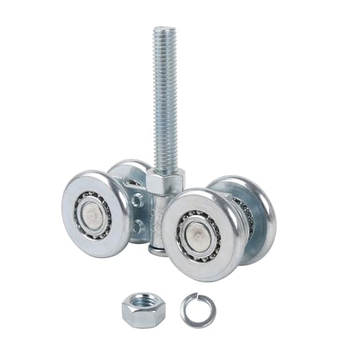 Mxfans Steel Sliding Track Roller Hanging Barn Door Rail Trolley Wheel H3-3 Replaces Stainless Steel Kit - Image 1