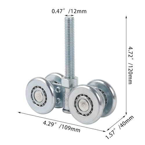 Mxfans Steel Sliding Track Roller Hanging Barn Door Rail Trolley Wheel H3-3 Replaces Stainless Steel Kit - Image 5