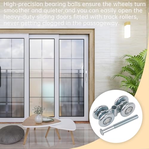 Mxfans Steel Sliding Track Roller Hanging Barn Door Rail Trolley Wheel H3-3 Replaces Stainless Steel Kit - Image 3