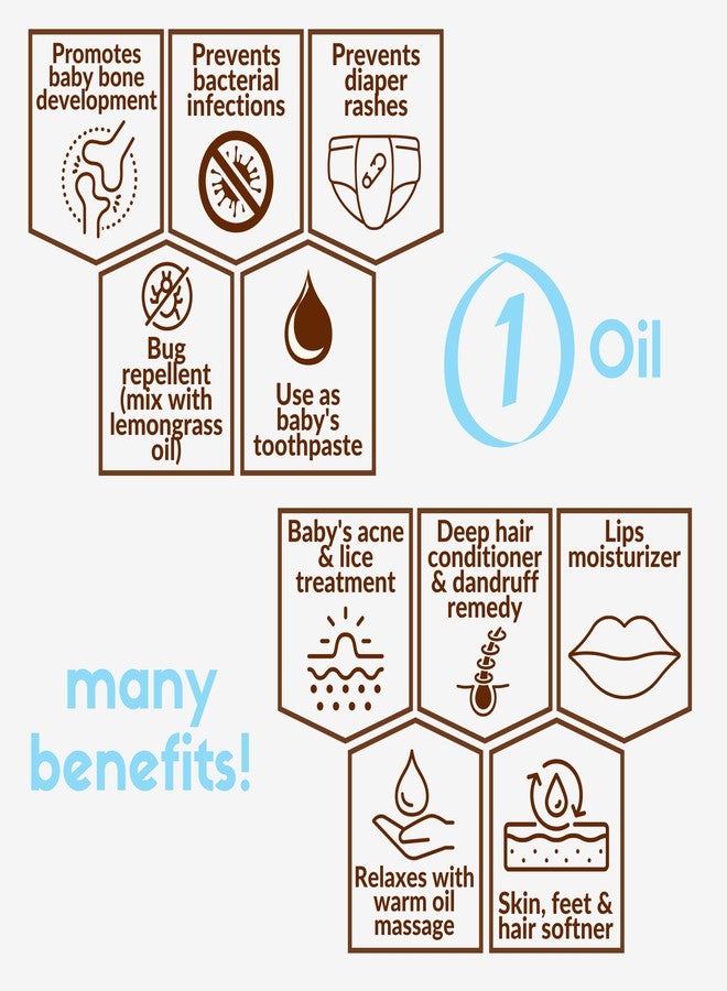 Coco Crush Virgin Coconut Oil for Baby Hair & Skin Massage | Cold Pressed & 100% Natural | Prevents Diaper Rash, Certified Organic (500ML) - Image 2