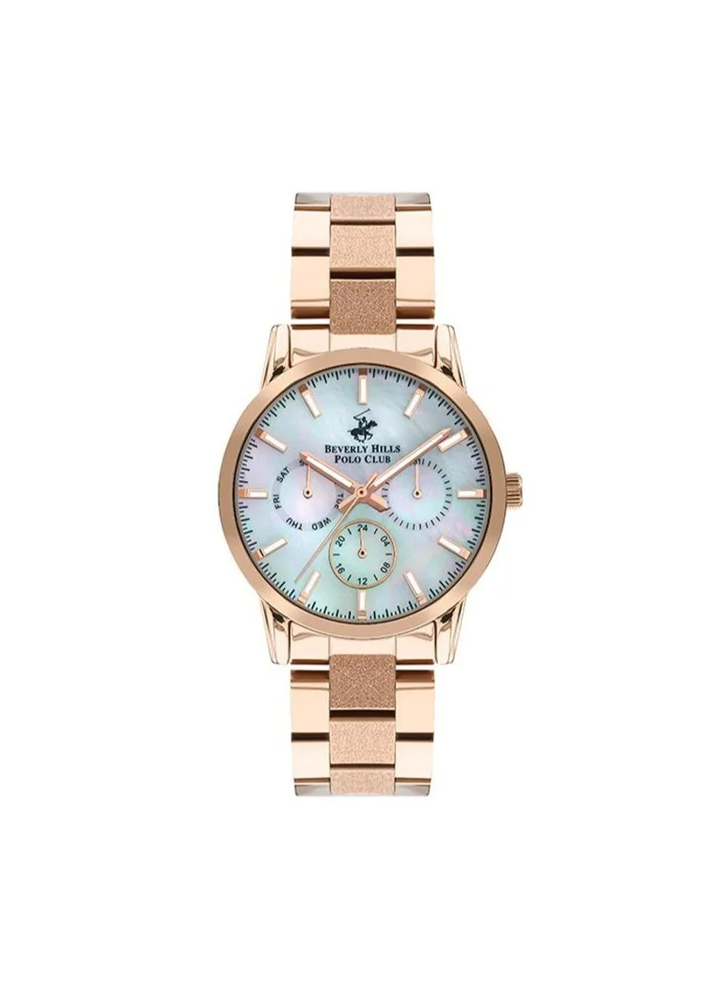 BEVERLY HILLS POLO CLUB Beverly Hills Polo Club Women's VX3J Movement Watch, Multi Function Display and Metal Strap - BP3360X.420, Rose Gold