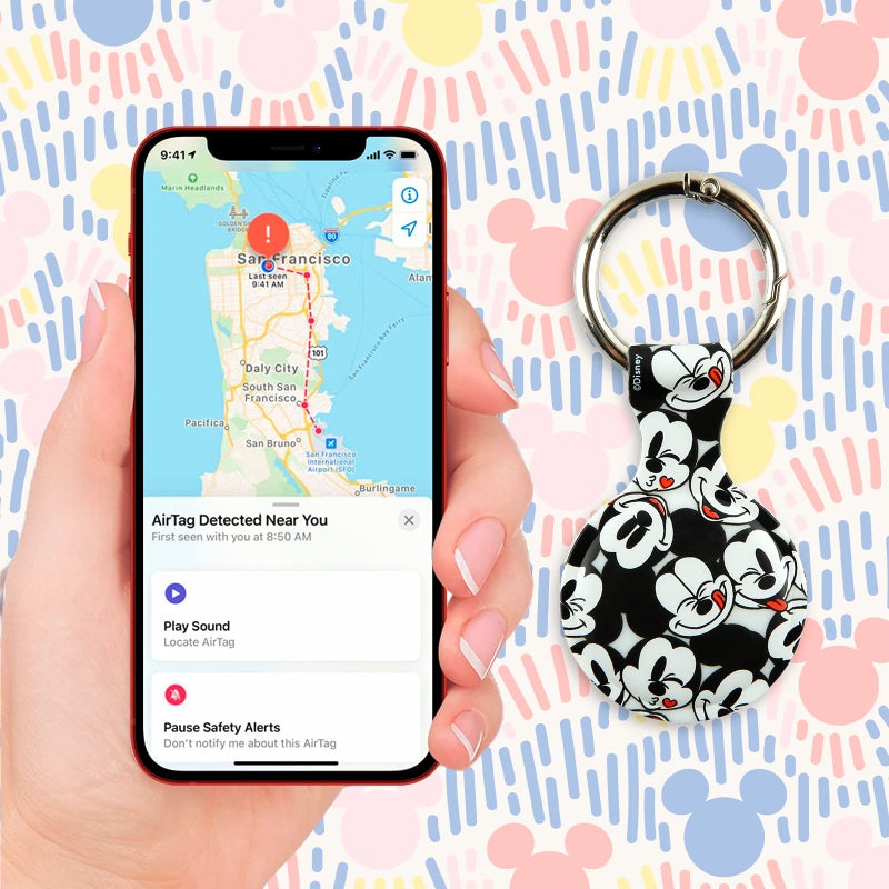 iJOY Disney Mickey Mouse Holder for Apple AirTag - Protective Tracker with Keychain for Dog, Bags, Keys - Disneyland Essentials and Holiday Gifts - Image 4