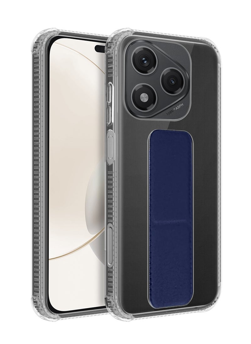 Wtech Honor 400 Lite 5G 2025 TPU Hand Grip Air Pillow Case Cover - Clear/Navy Blue  - Image 1