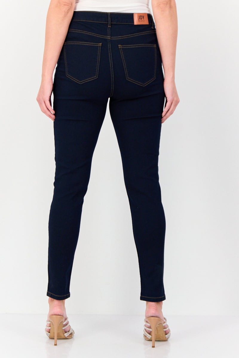 ONLY Jdy By Only Women Skinny Fit Solid Stretchable Jeans, Navy  - Image 2