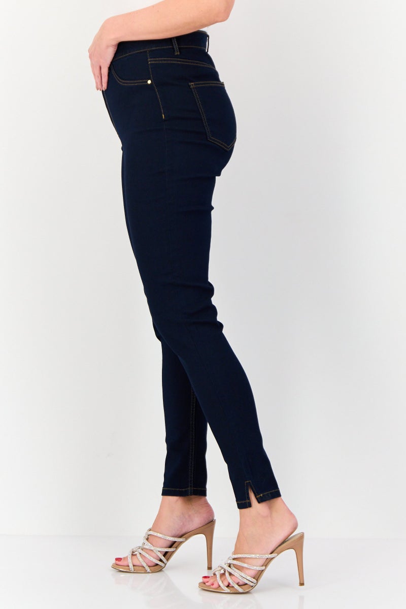 ONLY Jdy By Only Women Skinny Fit Solid Stretchable Jeans, Navy  - Image 3