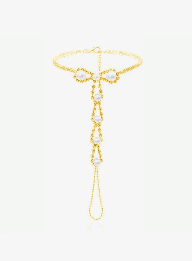 تايك تو خلخال وخاتم إصبع بتفاصيل لؤلؤ