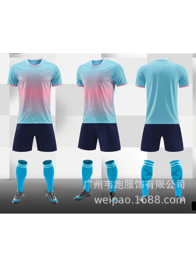 Lake Blue Short Sleeve Football Jersey - Image 1