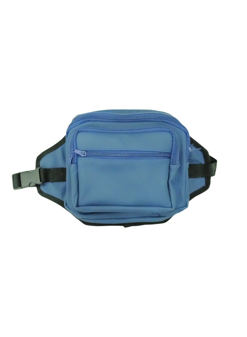 Luxury Blue Custom Belt Bag – Premium Travel Waist Bag with Multiple Zipper Compartments and Adjustable Strap - Image 1