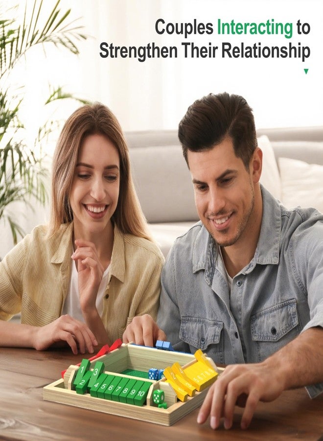 لعبة WUAGNCK الخشبية "أغلق الصندوق" مع النرد، لعبة استراتيجية رياضية من 2 إلى 4 لاعبين للكبار والصغار - لعبة تعليمية للأرقام على لوحة "أغلق الصندوق"، ألعاب عائلية للسفر والحانات - Image 5