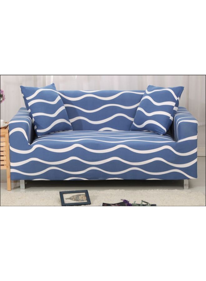 نيبمينينت غطاء أريكة بطبعة خطوط مموّجة أزرق/ أبيض - Image 1