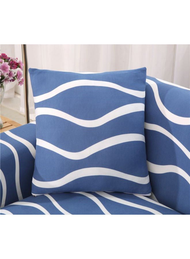 نيبمينينت غطاء أريكة بطبعة خطوط مموّجة أزرق/ أبيض - Image 2
