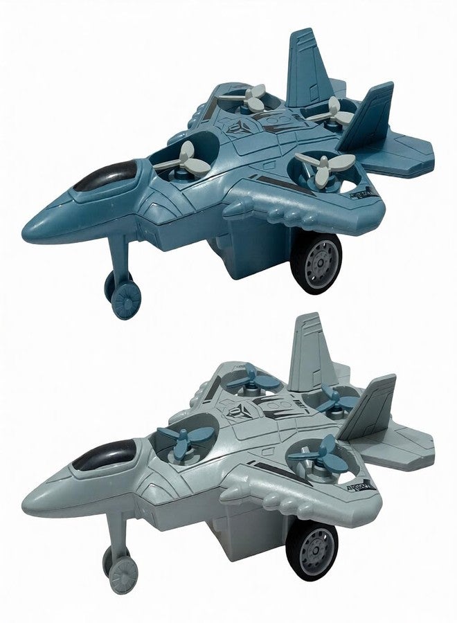 Space Enterprises Unbreakable Fighter Jet Aircraft ABS Plastic Diecast Military Airplane Aircraft Inertia Powered Warplane with Rotating Fan Pack of 1 (Multicolour) - Image 2