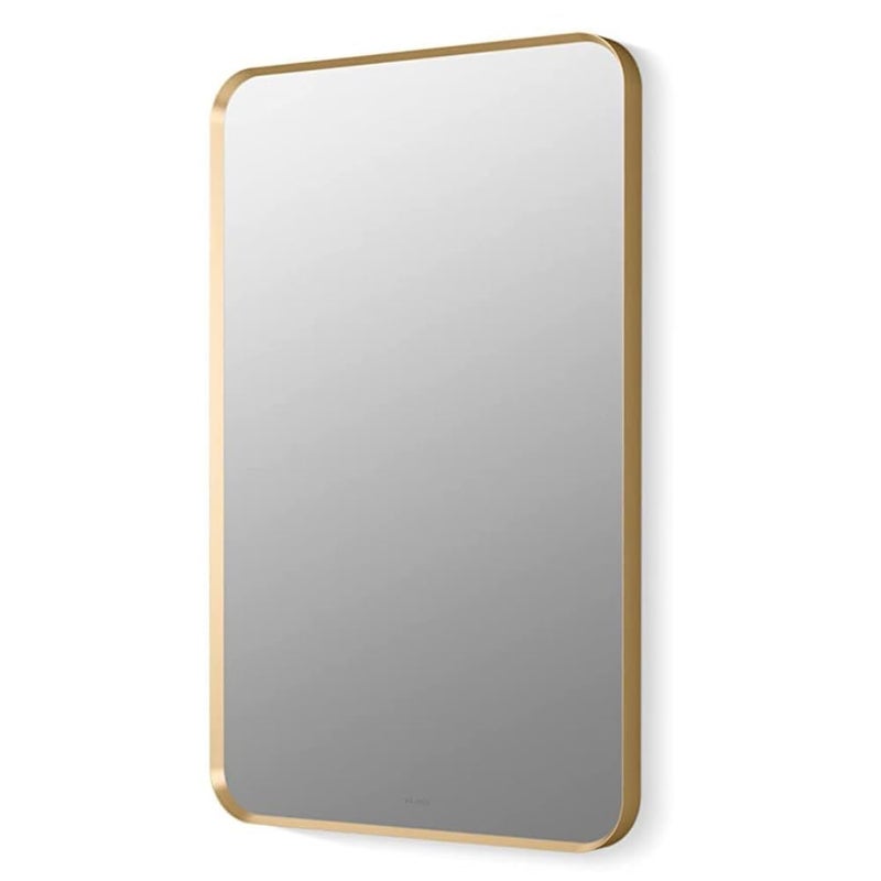 CIPLA PLAST IKON Rectangle Decorative Mirror for Wall 24x 18 inch Wall Mounted Hanging Mirror for Home Decor Mirror for Living Room Bathroom Bedroom Gold Finish with Beveled Metal Frame