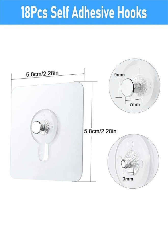 NOOM Picture Hangers, 18pcs Self Adhesive Picture Hangers Hooks Waterproof Adhesive Wall Hooks Wall Picture Hanger Heavy Duty Wall Hangers Without Nails for Hanging for Home Kitchen Bathroom Office - Image 2