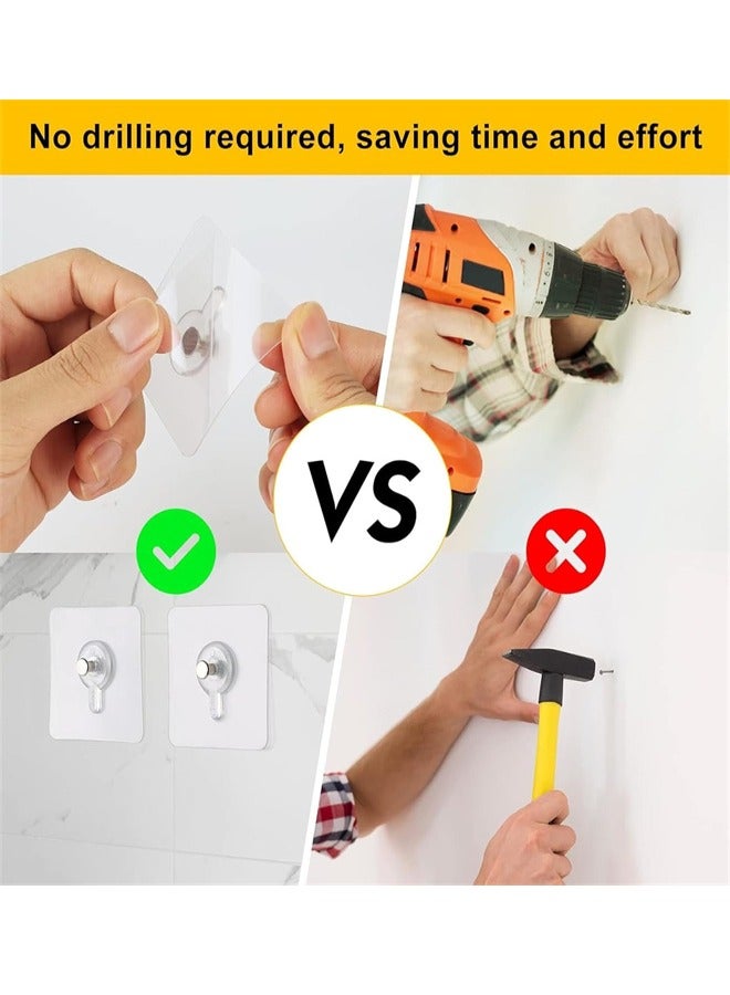 NOOM Picture Hangers, 18pcs Self Adhesive Picture Hangers Hooks Waterproof Adhesive Wall Hooks Wall Picture Hanger Heavy Duty Wall Hangers Without Nails for Hanging for Home Kitchen Bathroom Office - Image 4