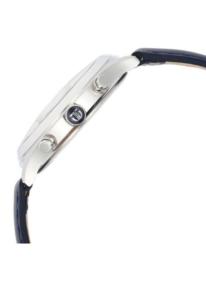 TITAN Sapphire Quartz Multifunction Silver Dial Blue Leather Strap Watch for Men - 1874SL04 - Image 4