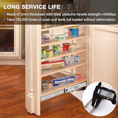 REGUDA Heavy Duty Drawer Slides Full Extension Runners 12 14 16 18 20 22 24 26 28 30 32 34 36 38 40 Inch Side Mount Rails for Drawer Capacity 229 lb 1 Pair - Image 5