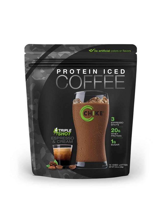 CHIKE Triple Shot Espresso & Cream Protein Iced Coffee, 20 G Protein, 3 Shots Espresso, 1 G Sugar, Keto Friendly and Gluten Free, 14 Servings (15.8 Ounce)… - Image 1