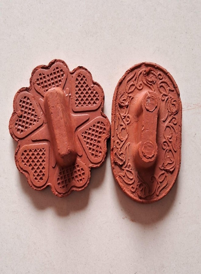 Cloudzy Handmade Organic Mitti Scrubber Eco-friendly Dead Skin Callus Remover Clay Foot Scrubber Terracotta Natural Pumice Stone Women Men Scraper [ Pack of 2 ] - Image 1