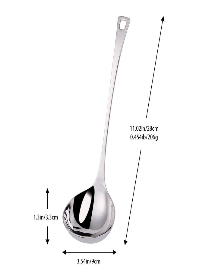 Mafier 4 oz. Kitchen Ladle 11 Inch Soup Ladle 18/10 Stainless Steel Cooking Ladle Kitchen Accessories for Stirring Portioning and Serving Soups Gravy Sauces Chili Stew and More(silver) - Image 2