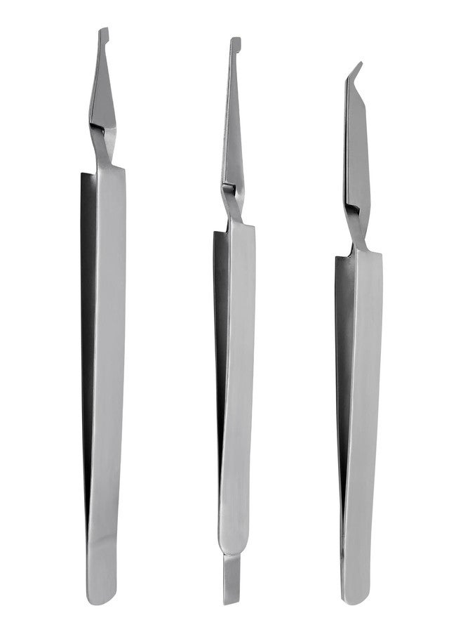 DEXSUR Orthodontic Bracket Removing Placing Self Holding Pliers, Forceps Tweezers 5" Medium Point Stainless Steel (3 pcs set - Image 3
