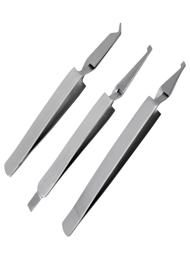 DEXSUR Orthodontic Bracket Removing Placing Self Holding Pliers, Forceps Tweezers 5" Medium Point Stainless Steel (3 pcs set - Image 1