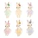 SAFIGLE 6pcs Small Stuffed Bunnies Mini Plush Easter Bunny Animals Rabbit Doll in Gingham Dress Soft Plush Rabbit Dolls for Kids Perfect for Easter Playtime and Decoration - Image 2