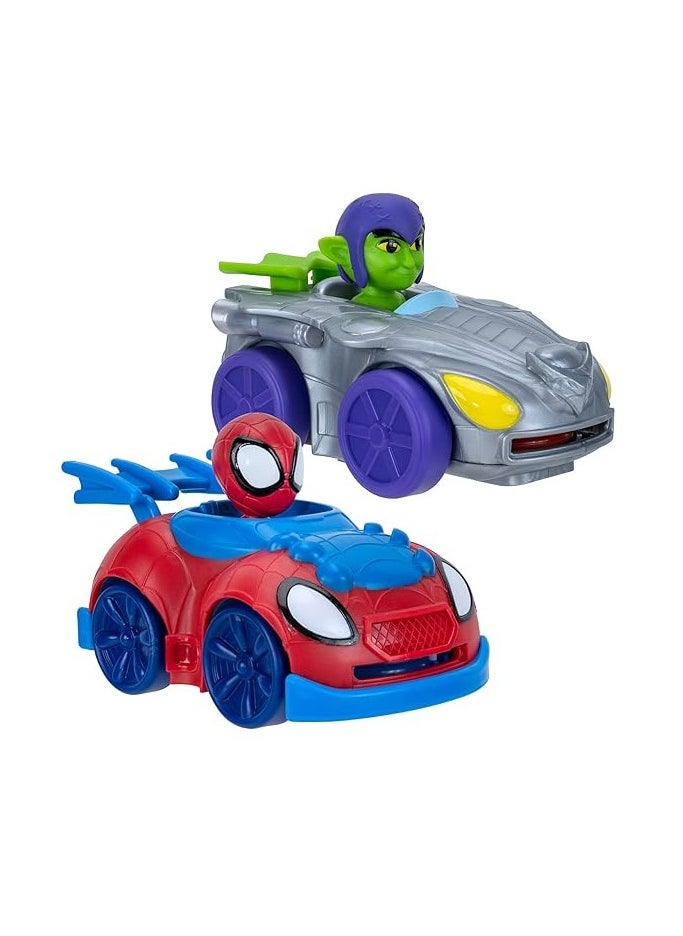MARVEL Spidey N Friends Disc Launcher Vehicles  Spidey vs Goblin 2-in-1 Pack | Marvel | Spiderman | Toy Vehicle | Play Vehicle | Collectible Toys | Gift for Kids  - Image 1
