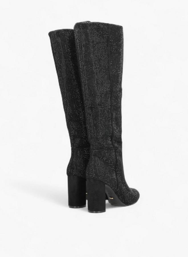 MEXX Embellished High Shaft Boots with Block Heel - Image 4
