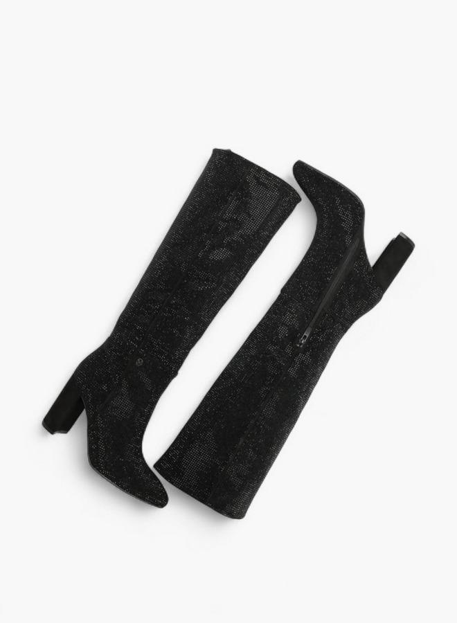 MEXX Embellished High Shaft Boots with Block Heel - Image 5