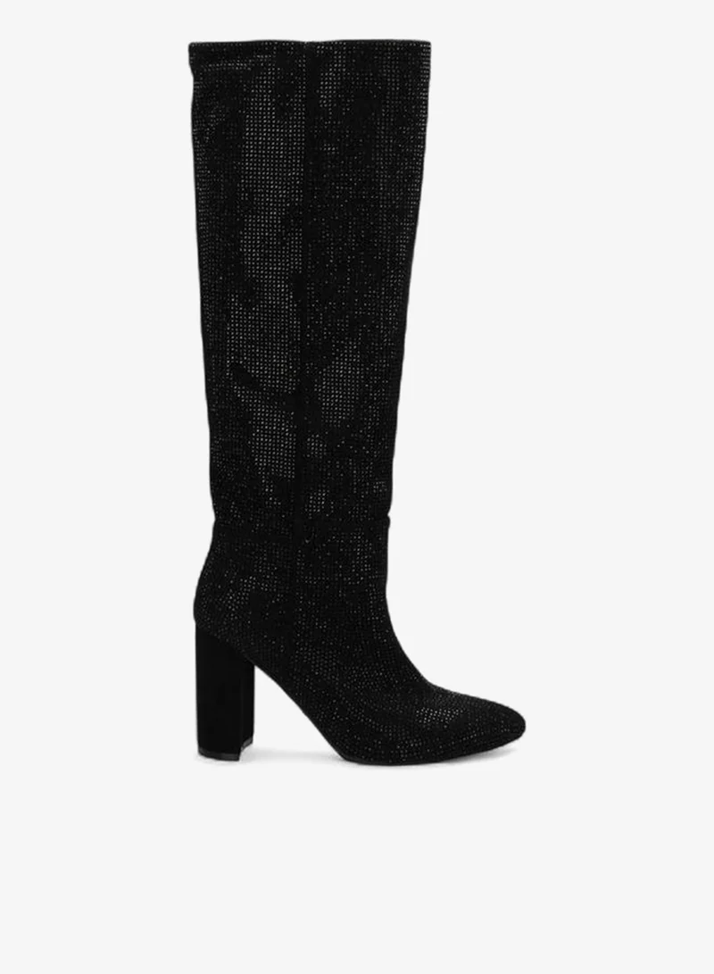 MEXX Embellished High Shaft Boots with Block Heel