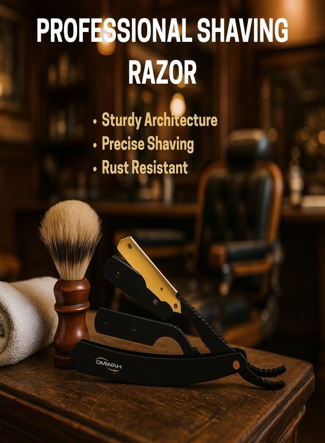 OMWAH - Professional Barber Straight Edge Razor (Swing Lock) - Image 3